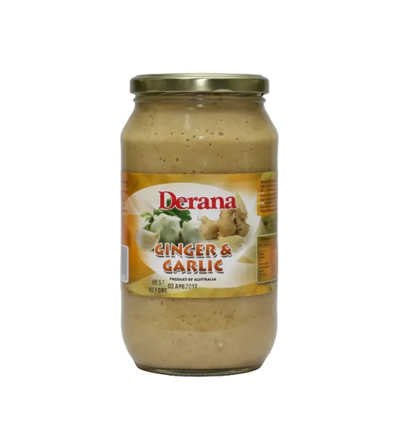 Jar of Derana Ginger & Garlic spread on a white background